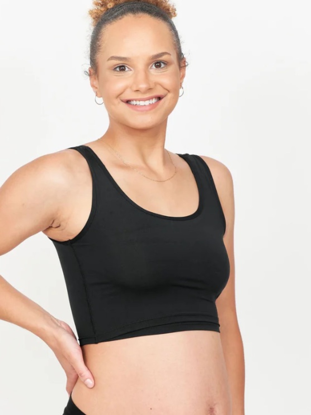 Larken Black Scoop Nursing Bra and Crop Tank